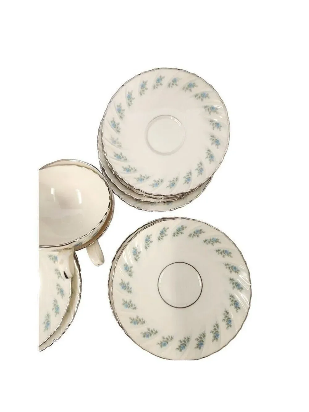 Lenox China - Rosedale Blue Roses  Teacup & Saucer Set Vintage Tea Set Cup & Sau